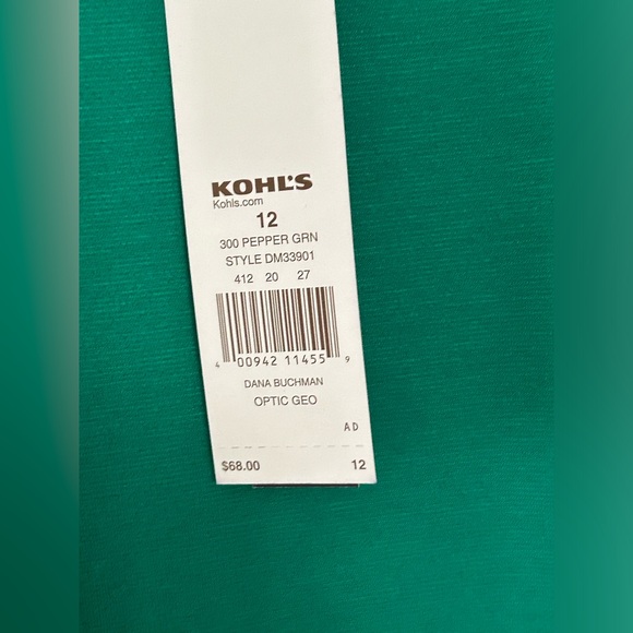 NWT Dana Buchman color block dress in green and black size 12 - Picture 6 of 9